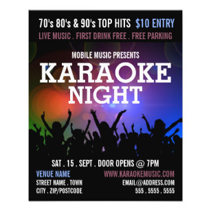Party Crowd, Karaoke Event Advertising Flyer