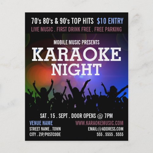 Party Crowd Karaoke Event Advertising Flyer