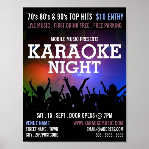 Party Crowd Karaoke Event Advertising Poster