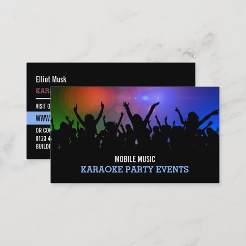Party Crowd Karaoke Event Organizer Business Card