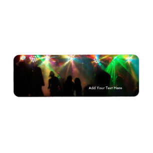 Party Crowd Mirror Balls Dance Party Address Label