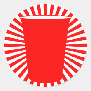 party cup classic round sticker