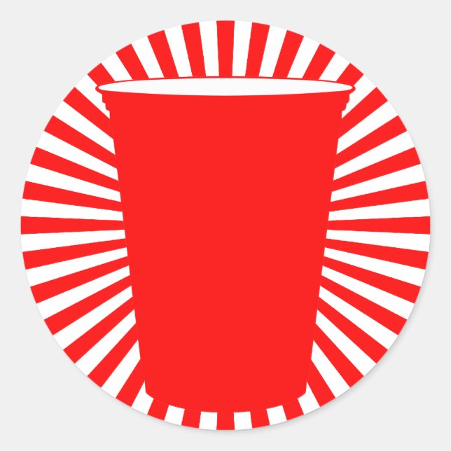 party cup classic round sticker (Front)