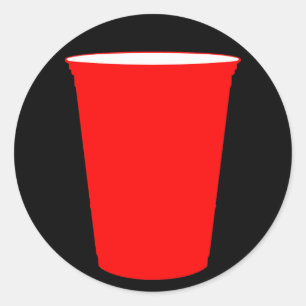 party cup classic round sticker