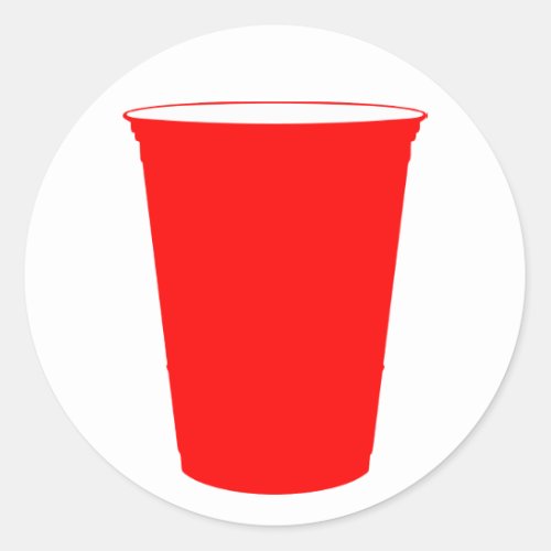 party cup classic round sticker