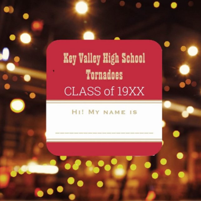 Party! Custom Class Reunion name tag Sticker (Creator Uploaded)