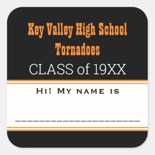 Party Custom Class Reunion name tag Sticker