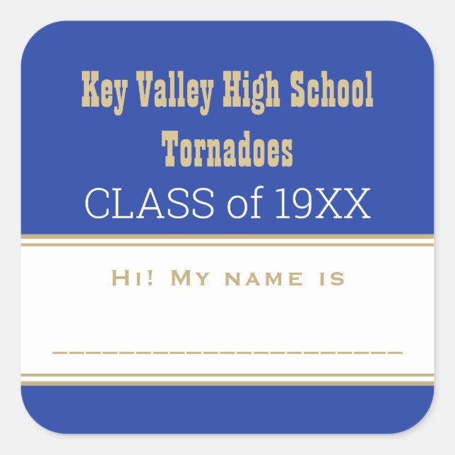 Party! Custom Class Reunion name tag Sticker (Front)