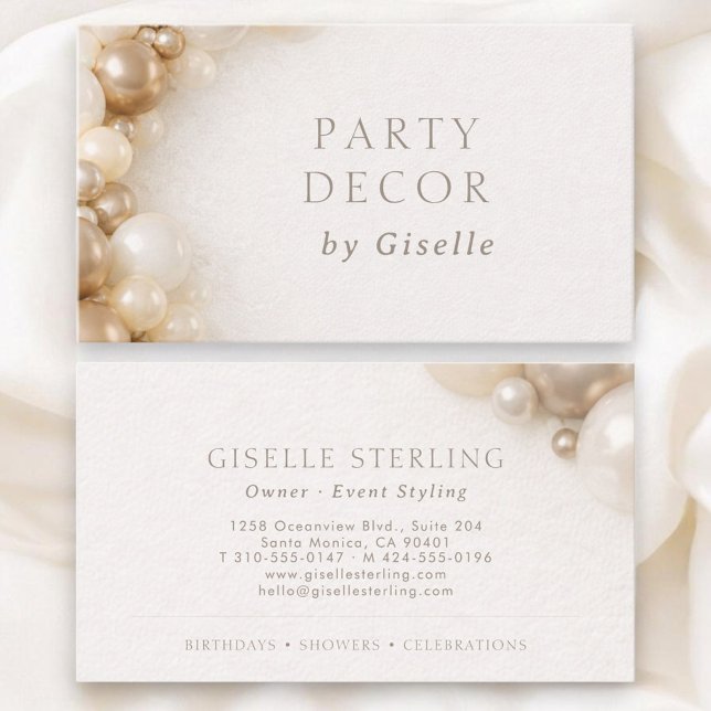 Party Decor Decorating Business Card (Creator Uploaded)