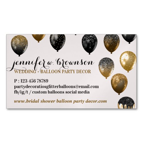 Party Decor Event Wedding Planner Shower Balloons Business Card Magnet