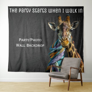 Party Decor Fun Photo Giraffe Backdrop 