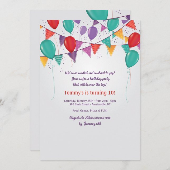 Party Decorations Invitation (Front/Back)