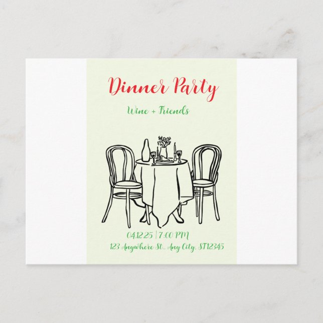 party diner holiday postcard (Front)