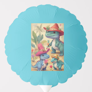 Party Dino Cowboys Paper Plate Balloon