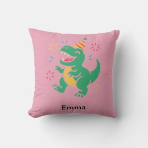 Party Dino Roar – Cute Birthday T-Shirt Design for Throw Pillow