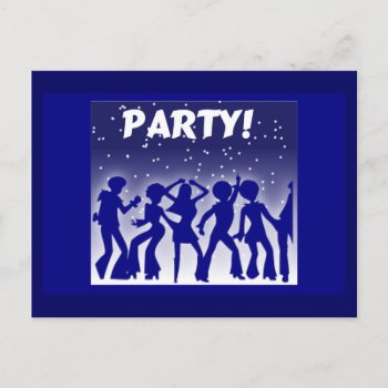 Party Disco Dancers Invitation Postcard by stargiftshop at Zazzle
