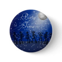 Party Disco Style, 2¼ Inch Round Button