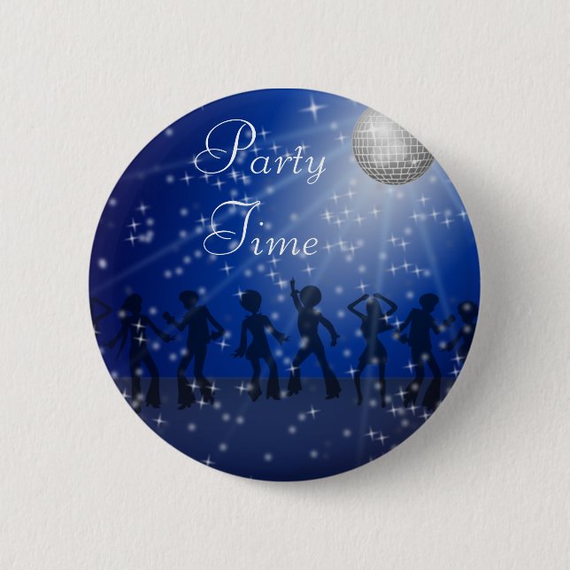 Party Disco Style, 2¼ Inch Round Button (Front)