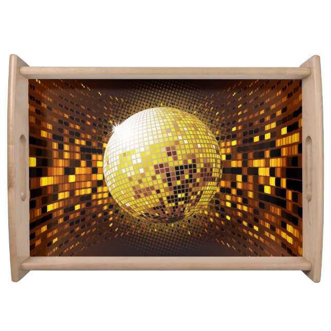 Party Disco: Vintage Glowing Lights. Serving Tray (Front)