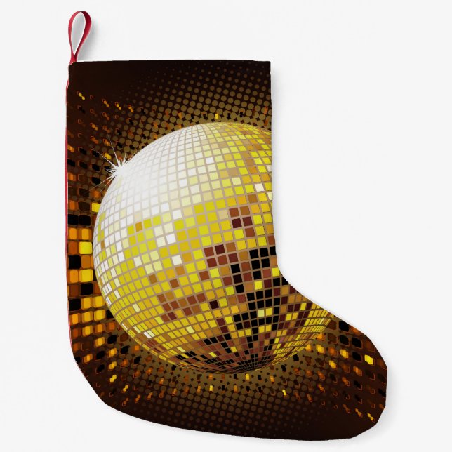 Party Disco: Vintage Glowing Lights. Small Christmas Stocking (Front)