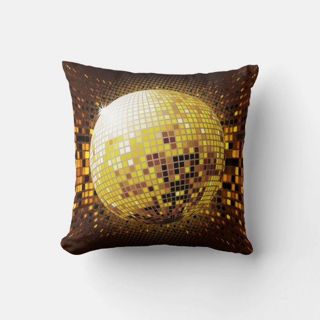 Party Disco: Vintage Glowing Lights. Throw Pillow (Front)