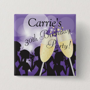 Party Diva Girls Night Out Template in Purple Button