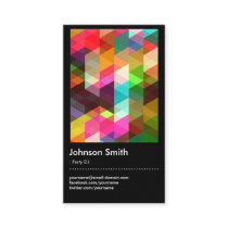 Party DJ - Colorful Mosaic Pattern Business Card