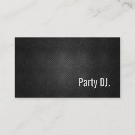 Party Dj Cool Black Metal Simplicity Business Card
