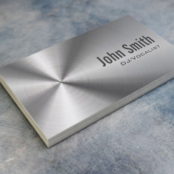 Party Dj Cool Stainless Steel Metal Business Card by cardfactory at Zazzle