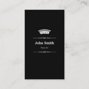 Party DJ Elegant Royal Black White Business Card