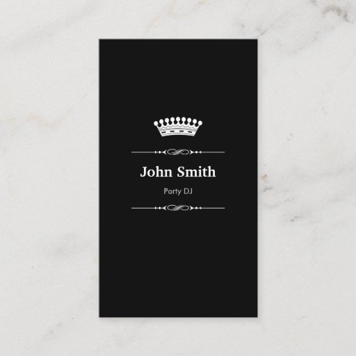 Customizable Party DJ Elegant Royal Black White Business Cards