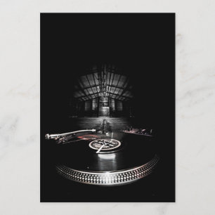 Party DJ invitation with social media icons