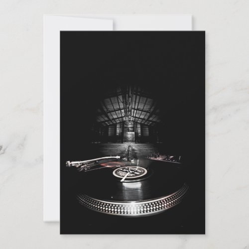 Party DJ invitation with social media icons