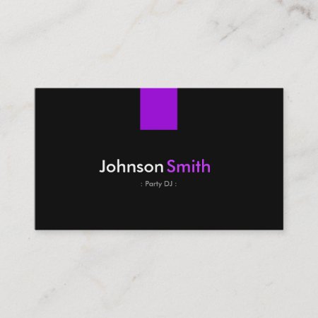 Party Dj - Modern Purple Violet Business Card