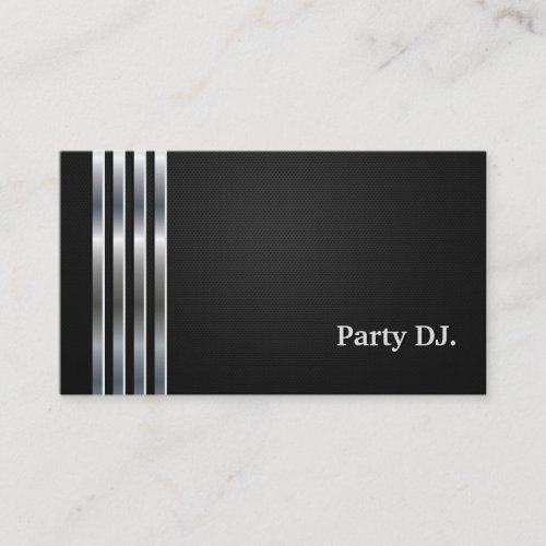 Party DJ Professional Black Silver Business Card