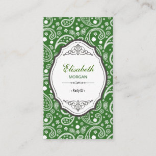Party DJ - Retro Paisley Pattern Business Card