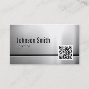 Party DJ - Stainless Steel QR Code Business Card