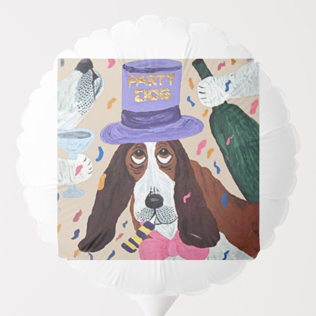 Party Dog Basset Hound balloon (Back)