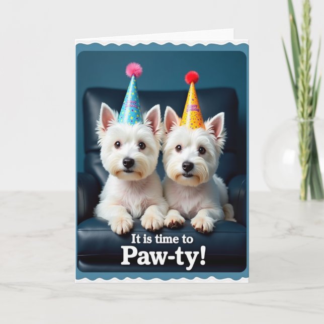 Party Dog Birthday Design Card (Front)
