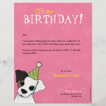 Party Dog Paws & Bones | Birthday Party Invitation by LisaMarieArt at Zazzle