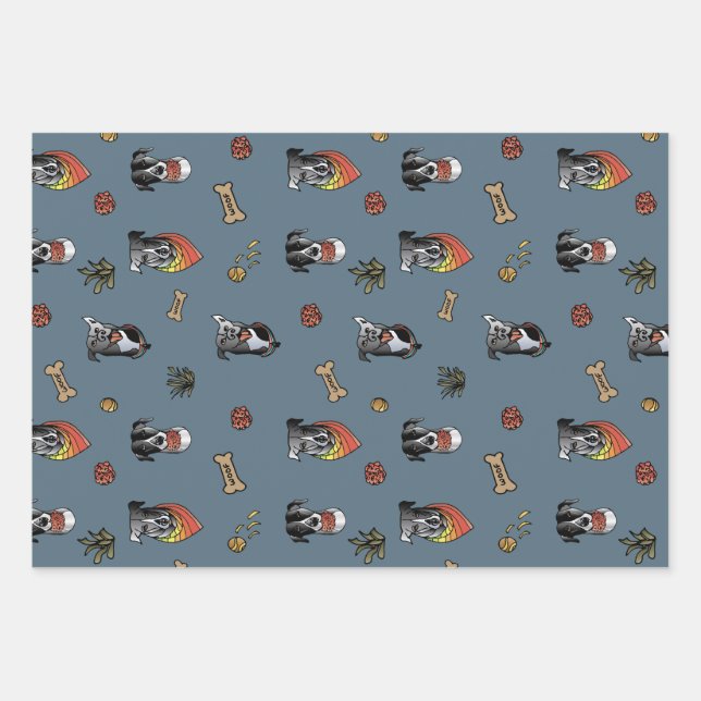Party Dog Wrapping Bundle Wrapping Paper Sheets (Front 3)