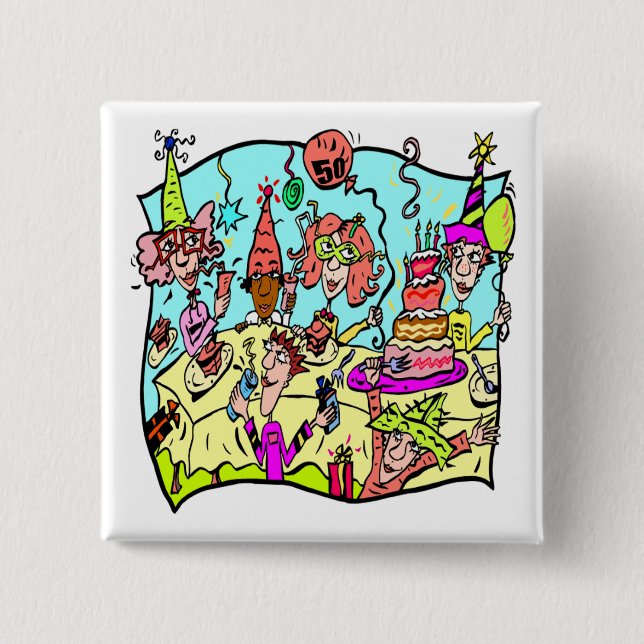 Party Down 50th Birthday Gifts Pinback Button (Front)