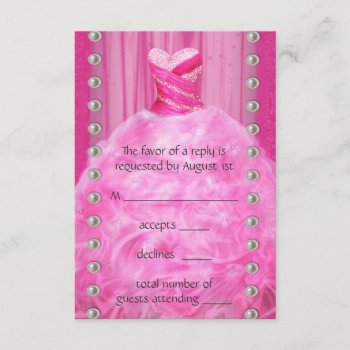 Party Dress Pearls Hot Pink Quinceanera Rsvp by Pure_Elegance at Zazzle