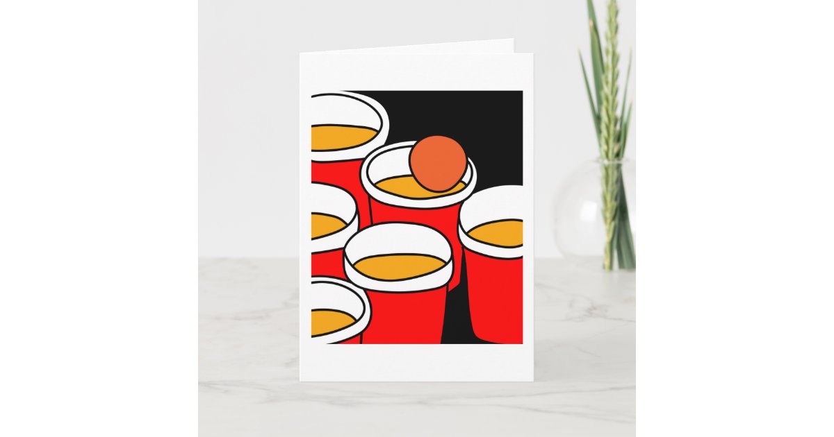 Party Drinking Game Beerpong Beer Pong Card Zazzle