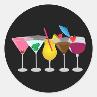 Party Drinks Classic Round Sticker