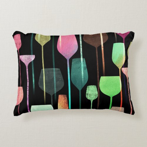 Party Drinks Collage Art Accent Pillow