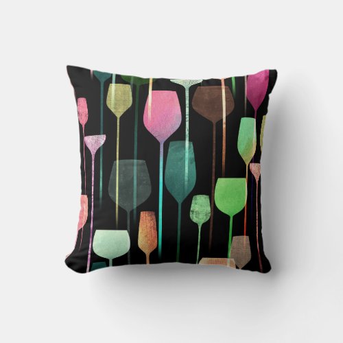 Party Drinks Collage Art Throw Pillow