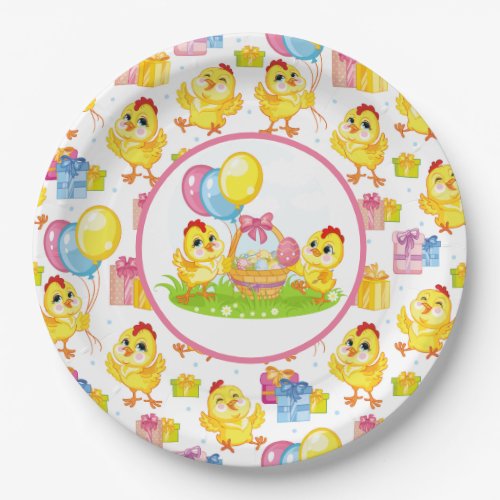 Party Easter Chicks Paper Plates