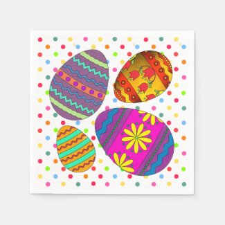 Party Eggs Easter Paper Napkins
