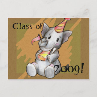 Party Elephant Graduate Postcard